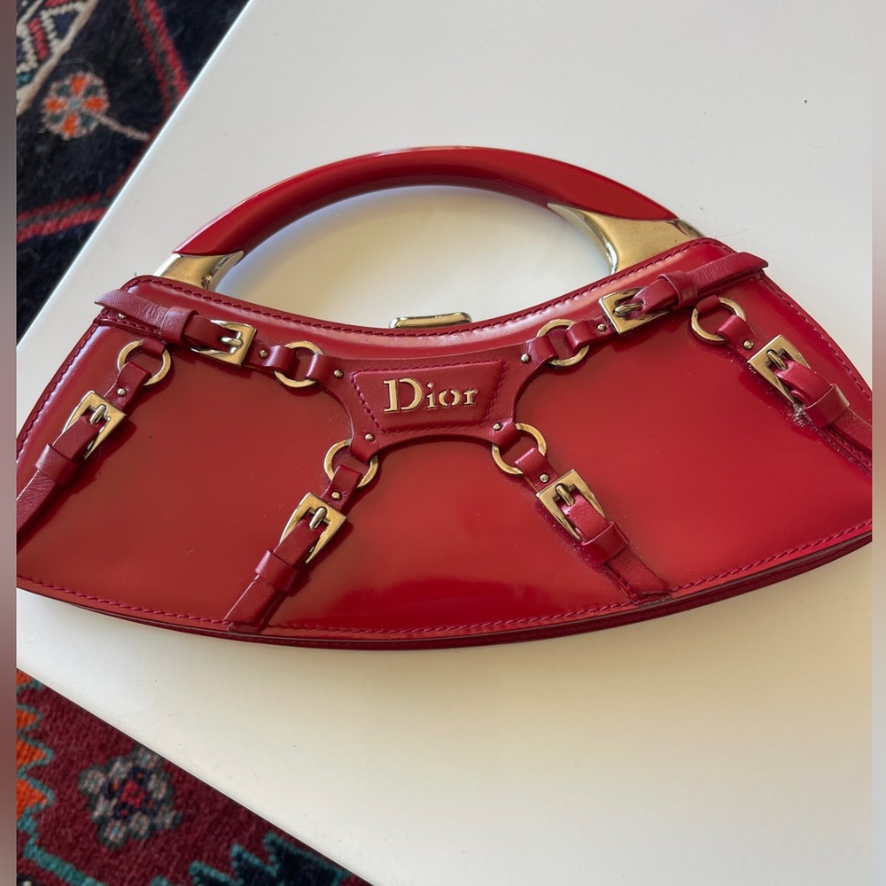 Vintage Dior Mini Logo Buckled Clutch